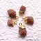 Rough Gemstone Pendant, Birthstone Raw Pendant, Gold Electroplated Connector Charms, 15x10mm (Approx), 1 pc, GemMartUSA (50470)